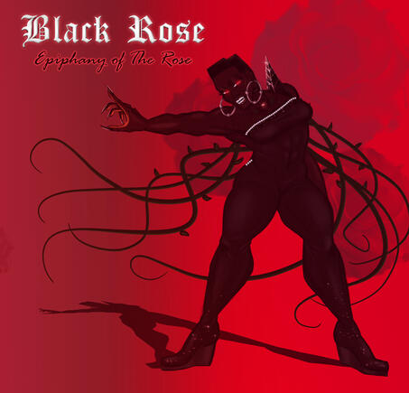 A semi-realistic digital character art of "The Black Rose." I wanted another bold, but dark artwork with Rose's current look. I felt Rose should pop out more, so I kept the background simple. Blood red with faint roses. For the pose, I have Rose standing f